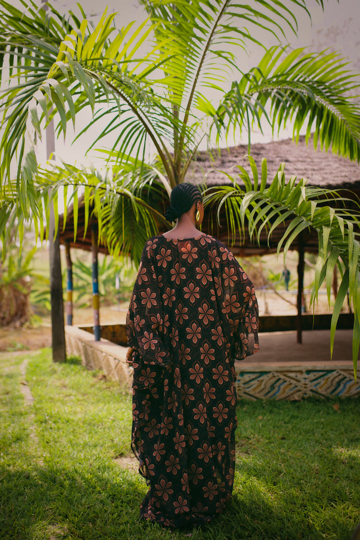 SAHARA CHIFFON BUBU IN CUSTOM SAHEL REVERIE PRINT