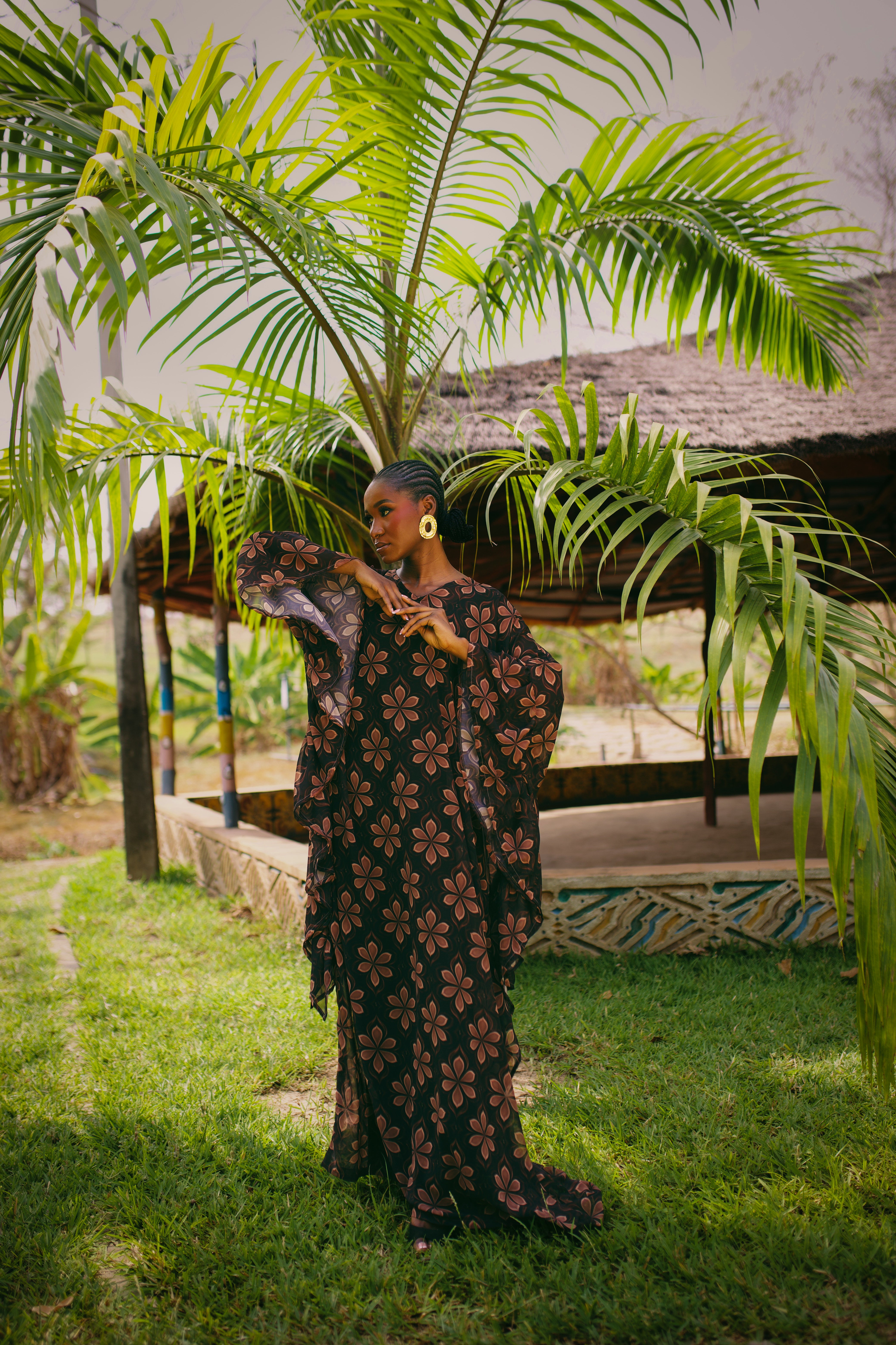 SAHARA CHIFFON BUBU IN CUSTOM SAHEL REVERIE PRINT