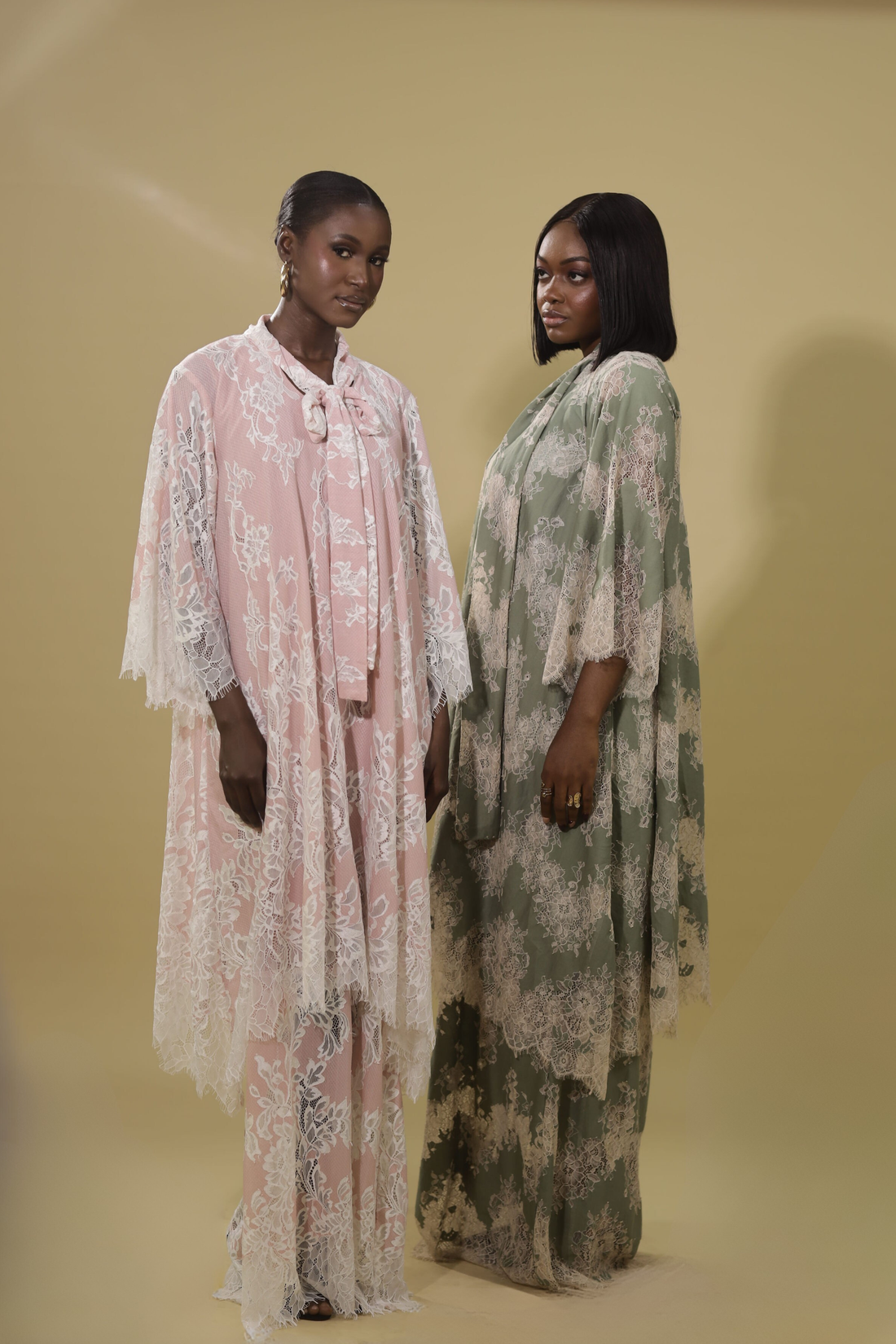 THE SERAPHINA LACE KAFTAN TWO PIECE-PINK